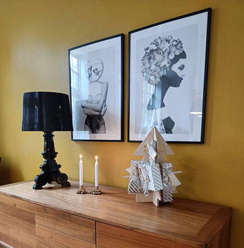 Adventskalender juletræ bordmodellen Pelle (Bejdset)