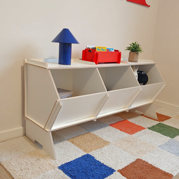 Opbevaringskassen Aksel White line