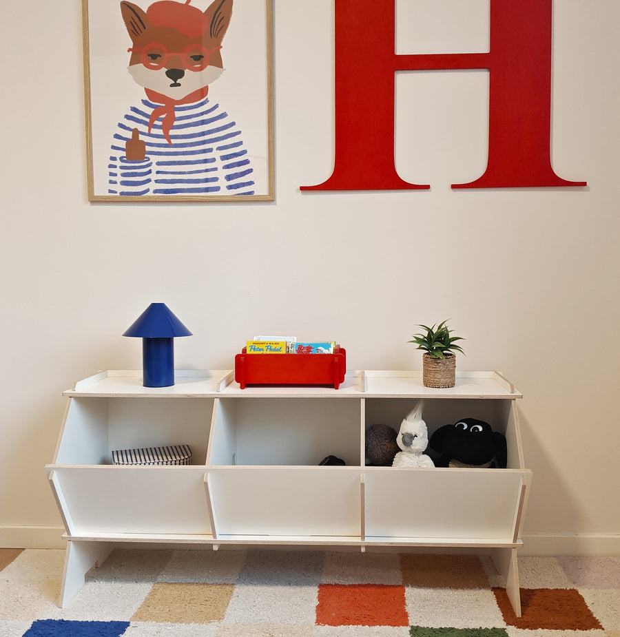 Opbevaringskassen Aksel White line