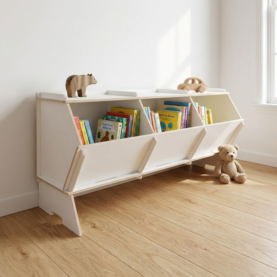 Opbevaringskassen Aksel White line