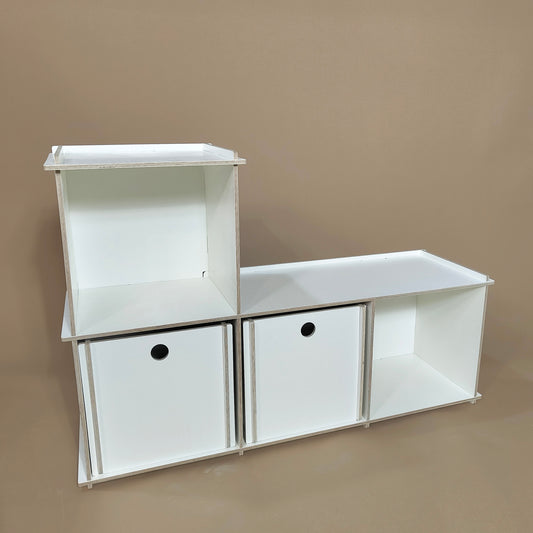 Reolbænken Carla inkl. kasser - White Line