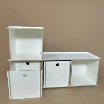 Reolbænken Carla inkl. kasser - White Line