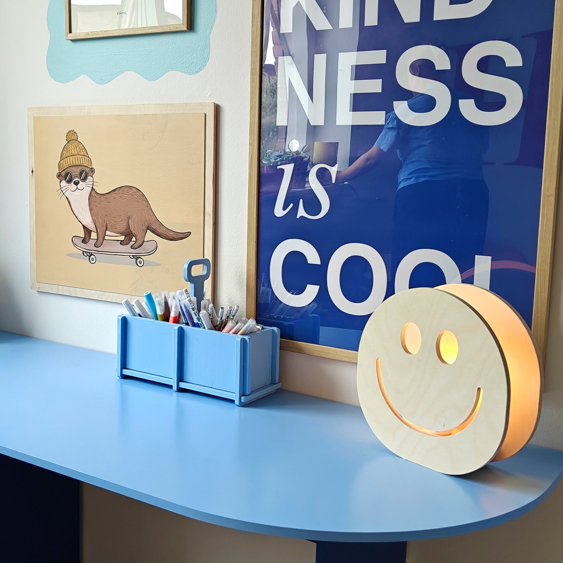 bordlampe i træ til børn